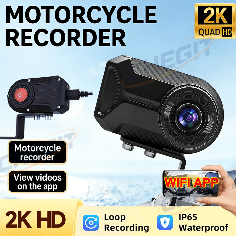 Outdoor Sport Camera - Neue 2K HD Motorrad-Fahrtkamera IP65 Wasserdichte