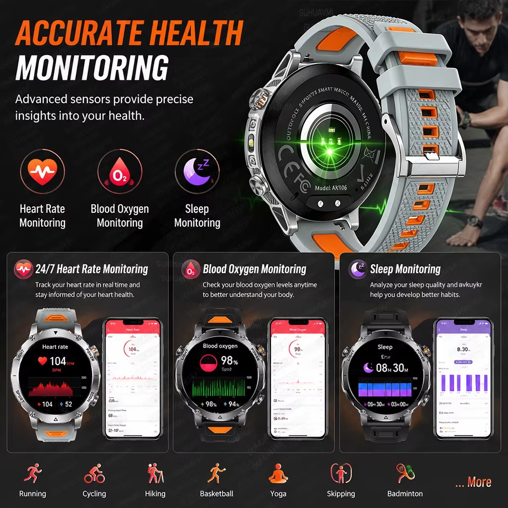 Outdoor-Militär-Smartwatch mit – Definition Of Outdoor Sport Bewertung und Preis